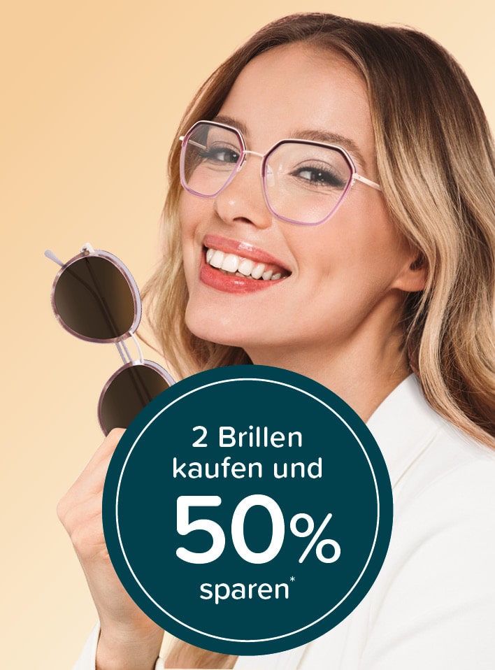 2 Brillen kaufen und -50% sparen
